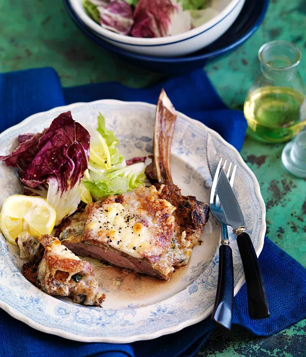 Veal cutlets with pancetta and Fontina