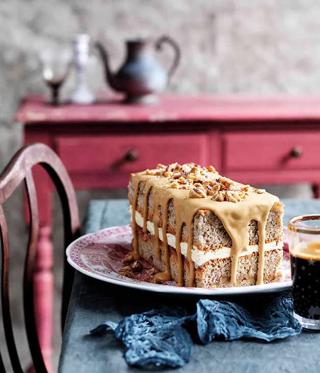 Walnut and espresso cake