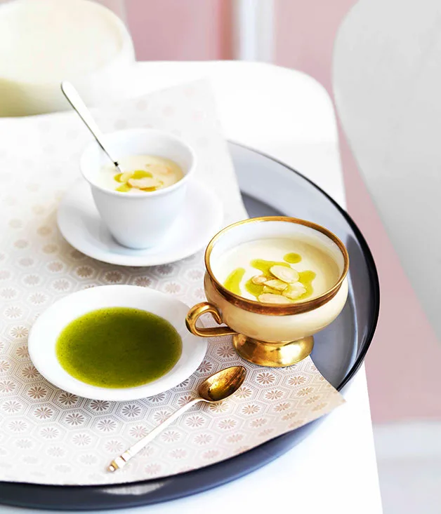Ajo blanco with parsley oil