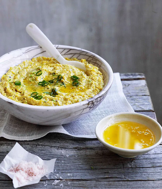 Creamed corn with lime butter