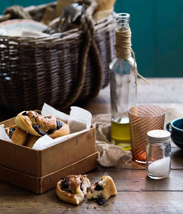 Olive, rosemary and parmesan focaccette