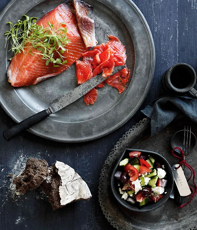 Greek cured ocean trout with village salad