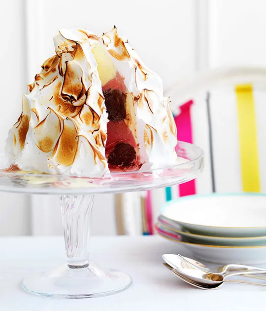 Bombe Alaska with Neapolitan ice-cream | Gourmet Traveller