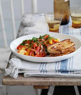 Capsicums with scrambled eggs (Piperrada)
