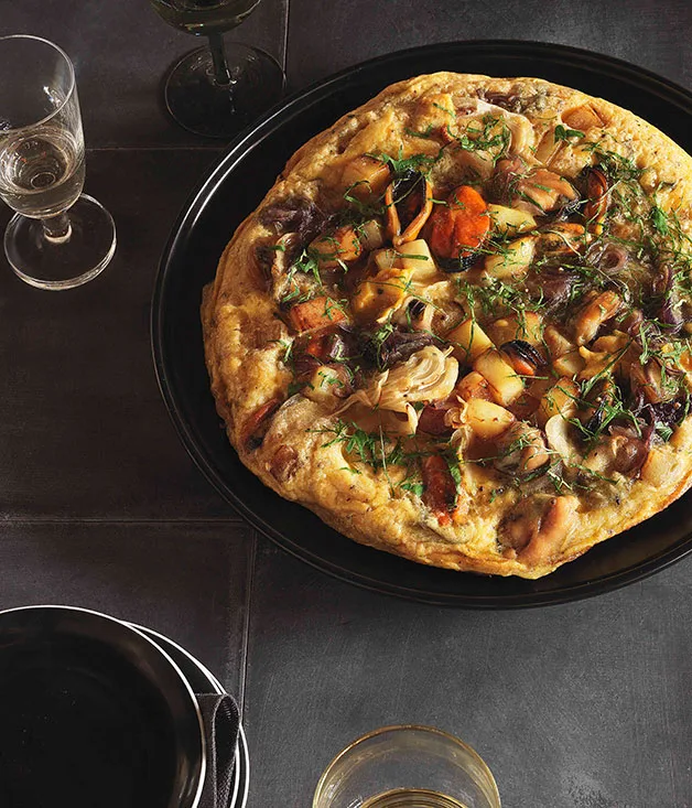Mussel, potato and fennel tortilla
