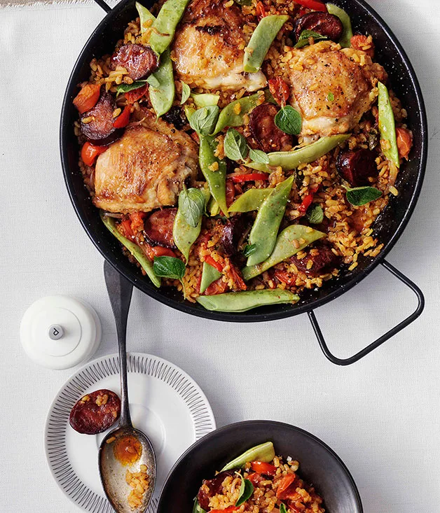 Rice with chorizo and chicken