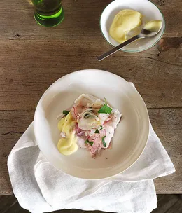 Steamed coral trout with pickled fennel