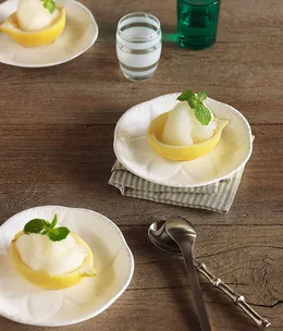 Lemon and mint sorbet