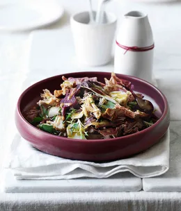 Salad of pork rillettes, scratchings, potato and beetroot