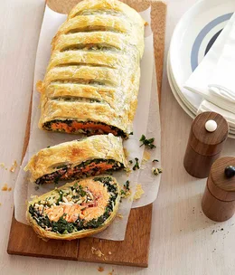 Spinach, ocean trout and risoni pie