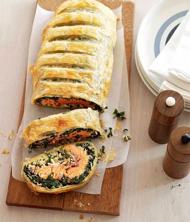 Spinach, ocean trout and risoni pie