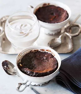 Chocolate-chestnut self-saucing puddings