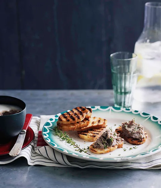 Veal, white onion and anchovy crostini | Gourmet Traveller