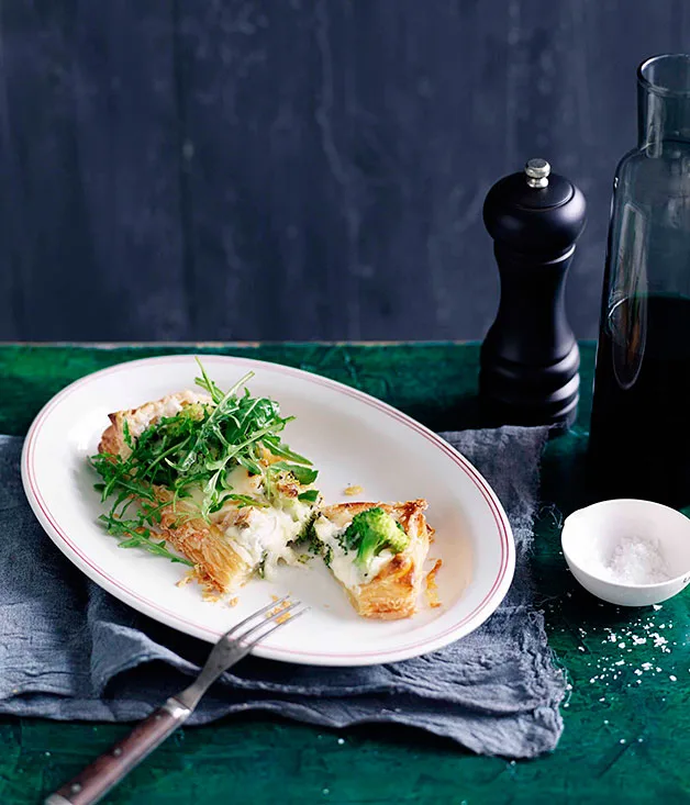 Broccoli and salt cod torta