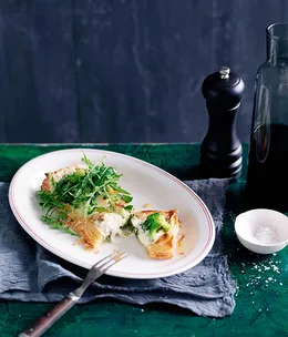 Broccoli and salt cod torta