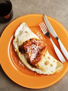 Sausage and olive calzone