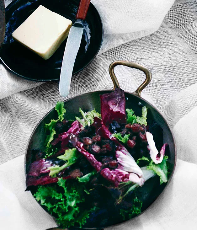 Bacon-wilted greens