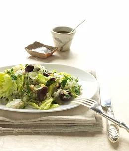 White pearl barley salad with preserved lemon, parsley and celery