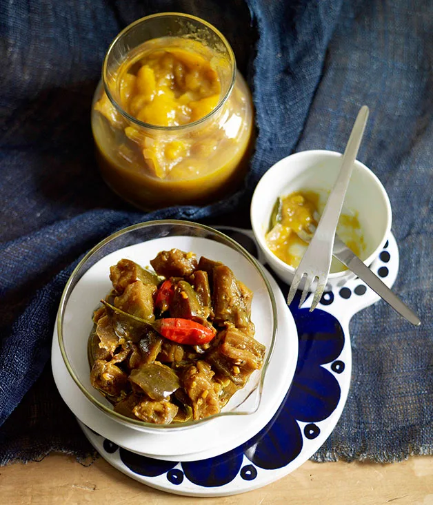 Goan eggplant pickle