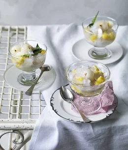 Lychee and mango ice