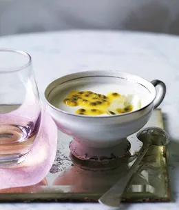 Buttermilk jellies with passionfruit