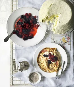 Crespelle with ricotta, berries, lemon and sugar