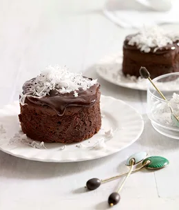 Rum, chocolate and coconut cakes
