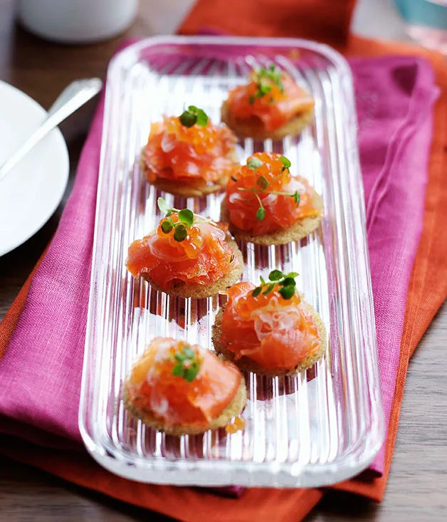 Whisky-cured ocean trout on rye crispbread