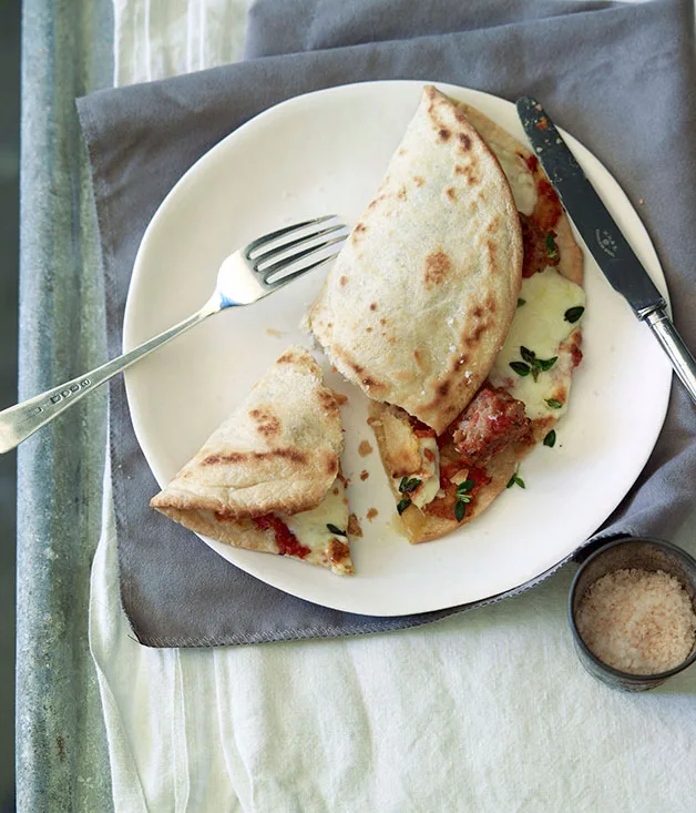 Sausage and stracchino piadini