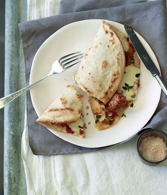 Sausage and stracchino piadini | Gourmet Traveller