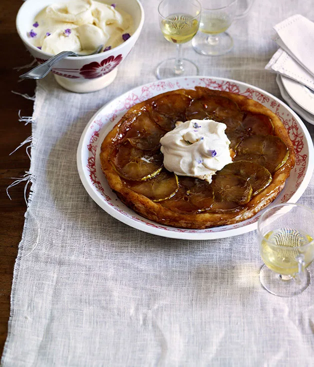 Tarte Tatin with lavender honey ice-cream