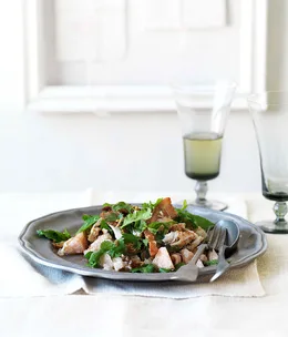 Crisp pork belly with crab and pomelo