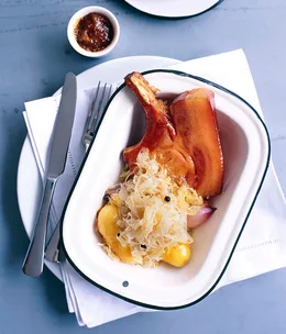 Kassler ribs with Dutch cream potatoes and sauerkraut