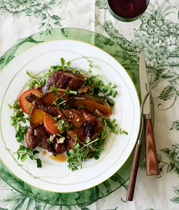 Crisp duck, pumpkin and plum salad
