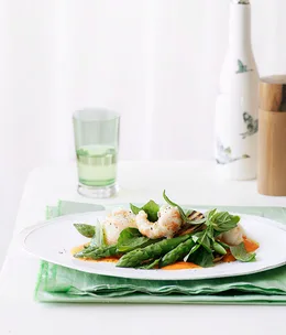 Balmain bug with asparagus and basil