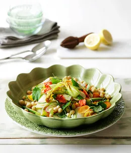 Chickpea and summer vegetable salad