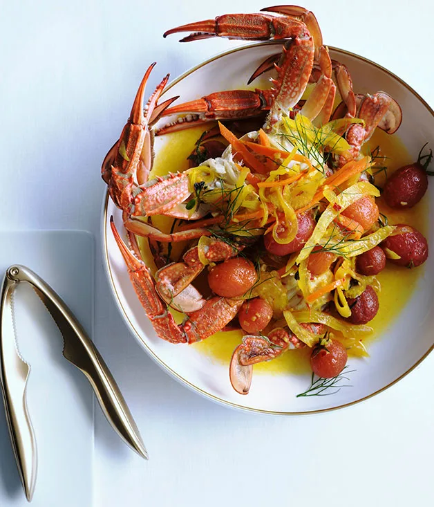 Blue swimmer crab with salsa pazza