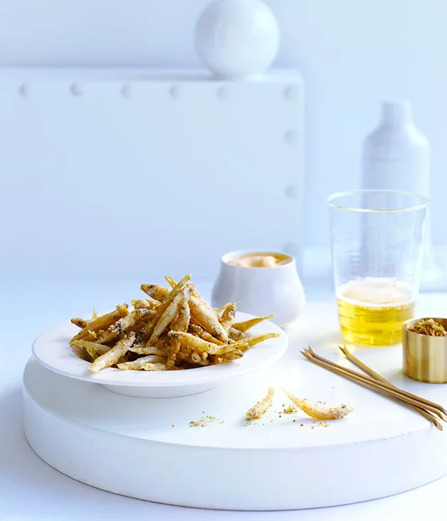 Fried whitebait with cumin salt and smoky mayonnaise