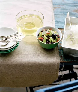 Moscato jelly and granita with grape salad