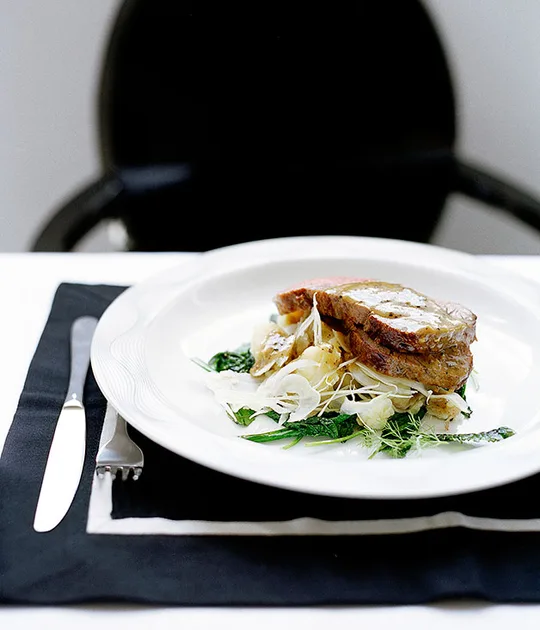 Roast Scotch Fillet with Black Pepper Dressing