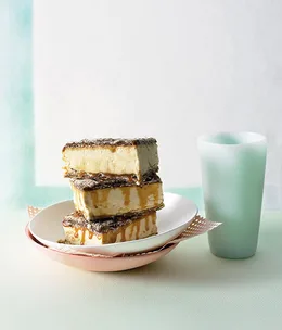 White chocolate-espresso parfait sandwiches