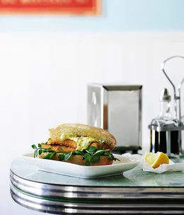 Whiting and watercress burgers