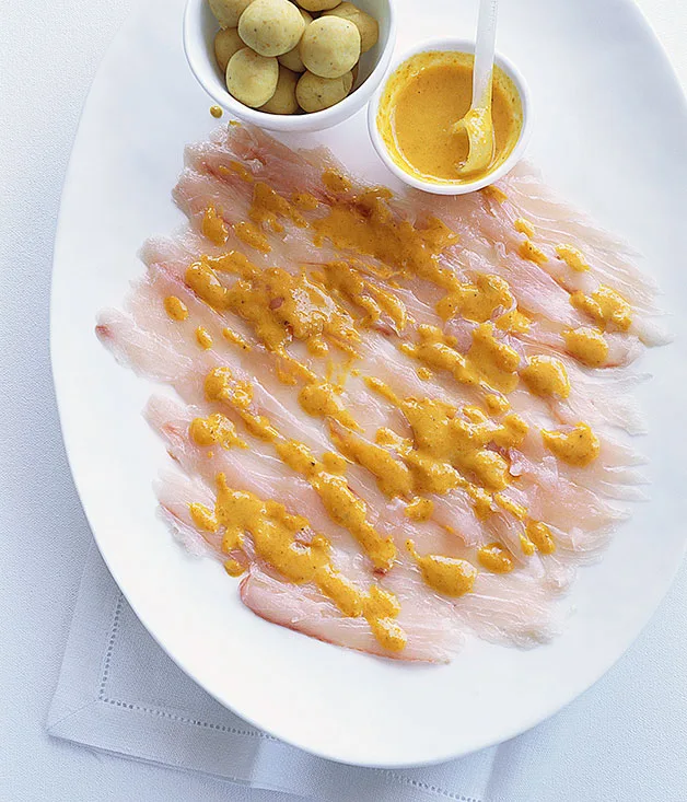 Kingfish tiradito with causa