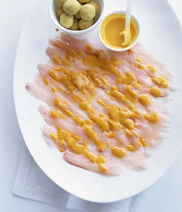 Kingfish tiradito with causa
