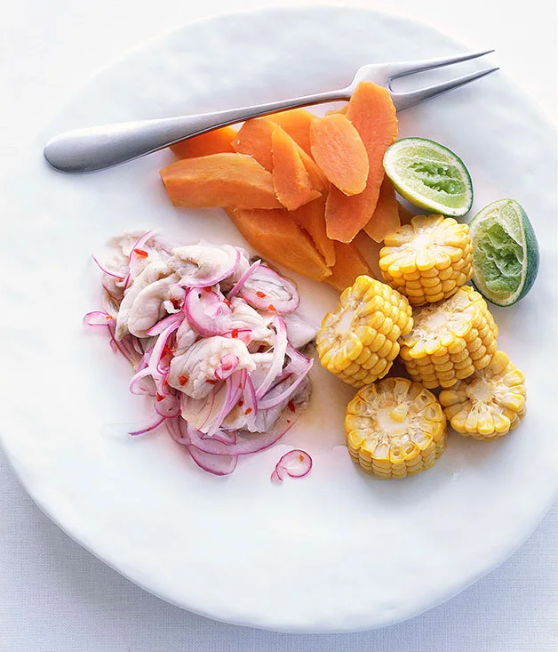 Peruvian flounder ceviche