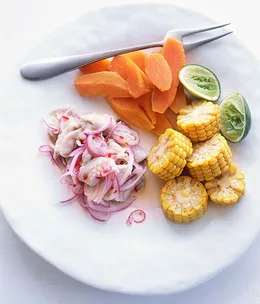 Peruvian flounder ceviche