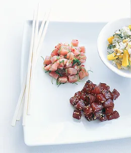 Marlin and tuna poke with fried rice
