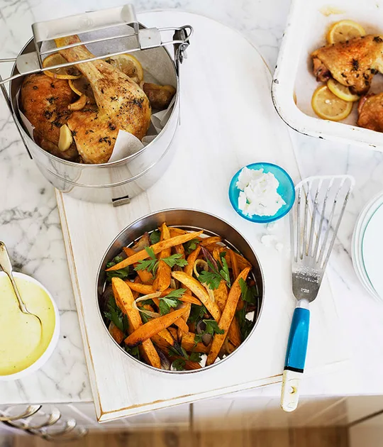 Sweet Potato Salad with Feta Dressing | Gourmet Traveller