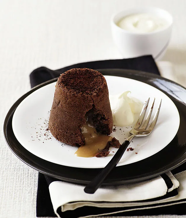 Warm chocolate-espresso fondants