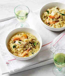 Prawn, mussel and green olive risoni